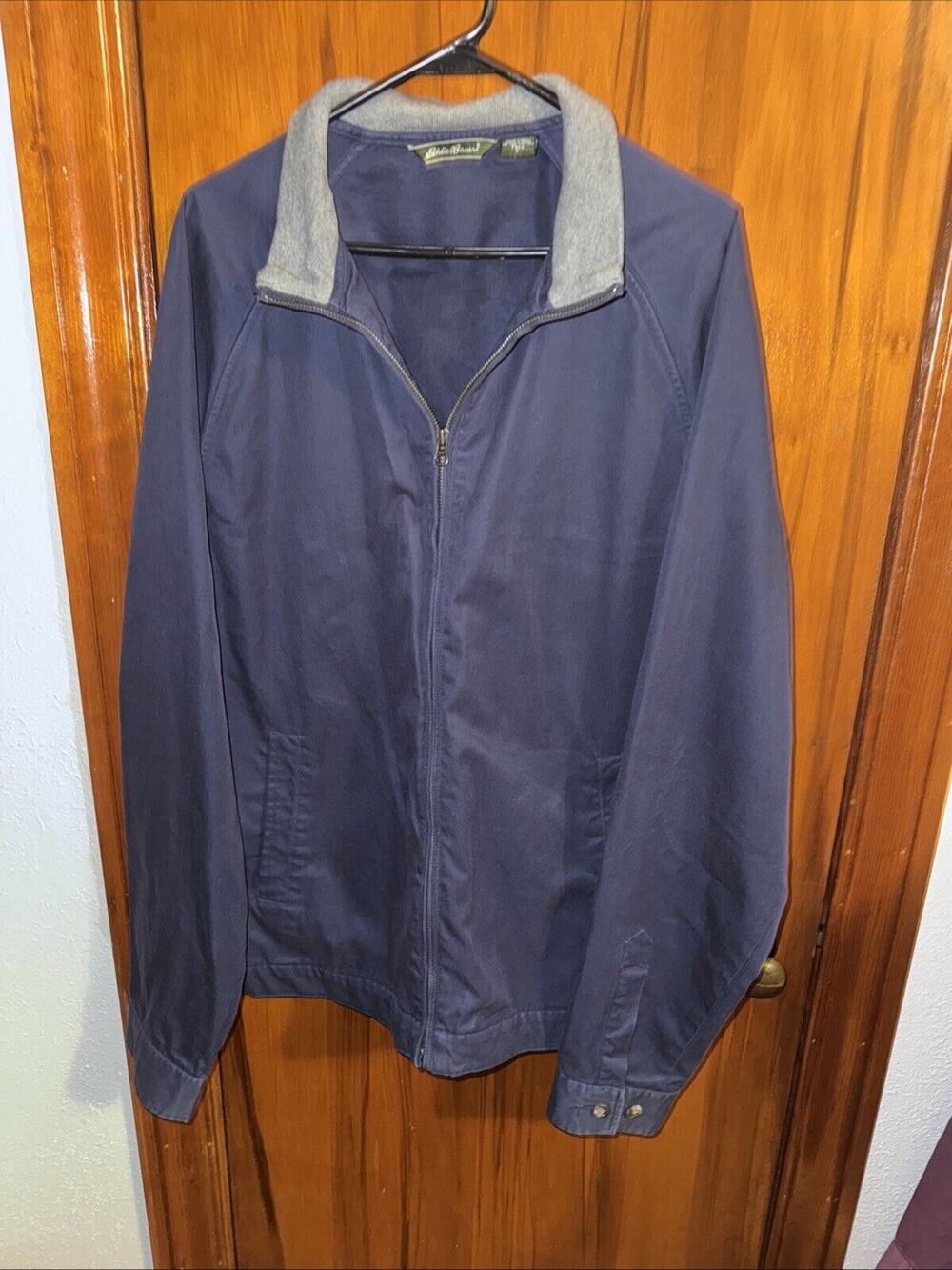 Eddie Bauer Mens Lightweight Jacket Large Tall Blue Gently Worn Comfortable